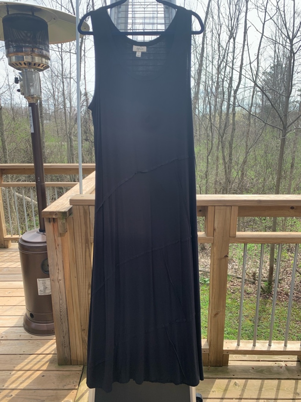 Style & Co. Black Sleeveless Paneled Maxi Dress